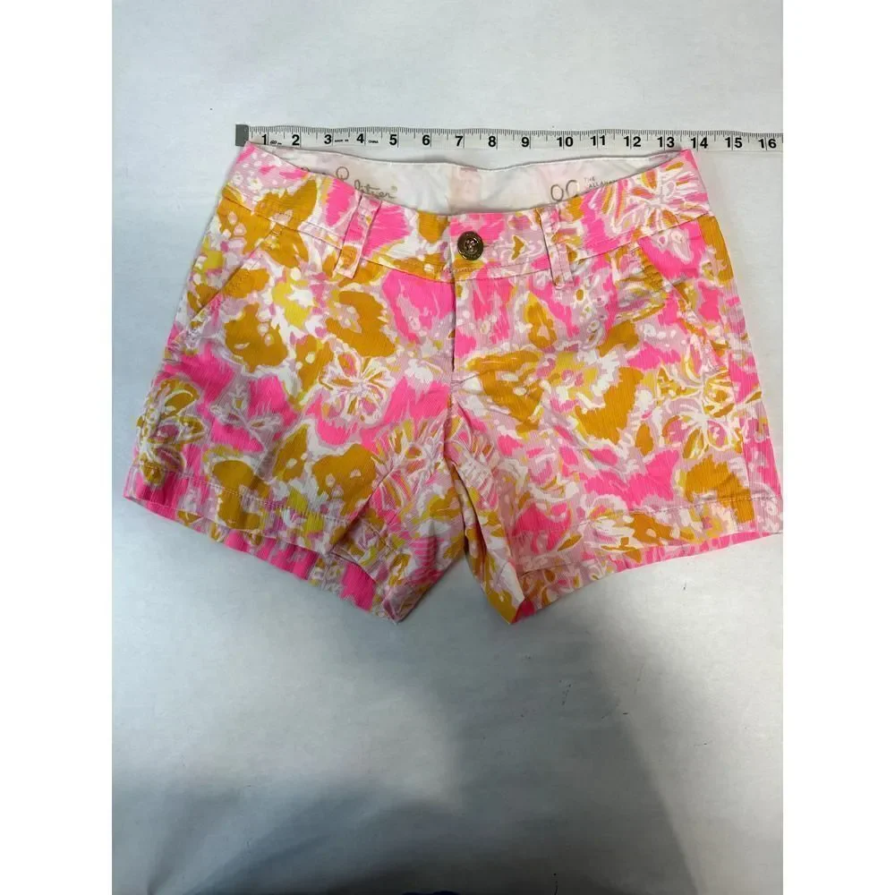 Lilly Pulitzer Callahan Shorts Kir Royal Pink Print -- Size 00